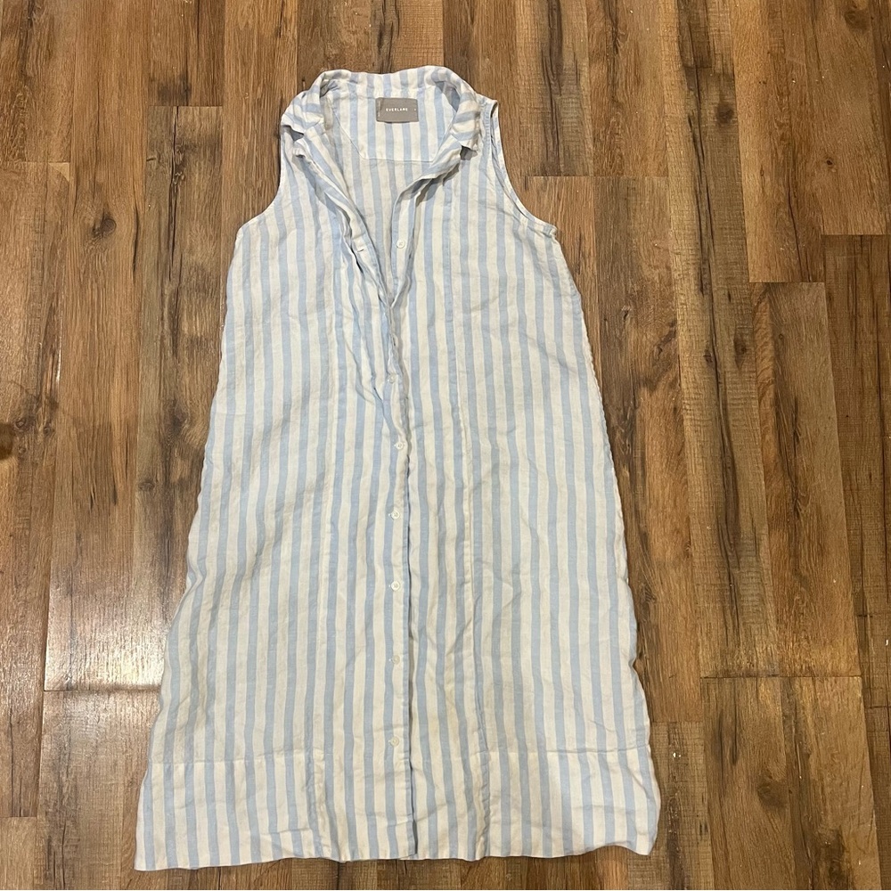 Everlane Linen Striped Sleeveless Dress